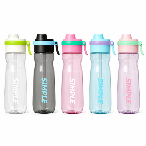 900ml Mist Spray Sports Water Bottle with Straw – Large Capacity Student & Outdoor