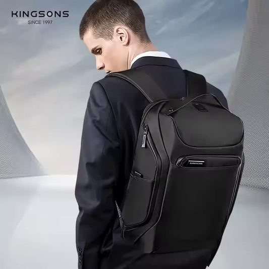 Kingsons men's USB charging travel backpack — front view