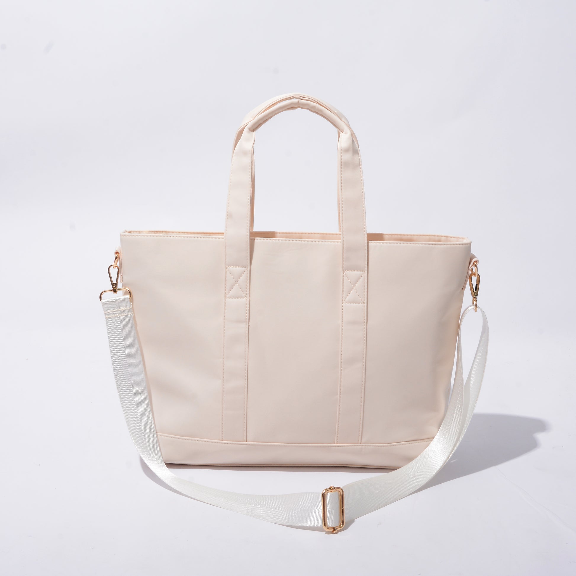 Backper Pyxis Large Nylon Weekender Shoulder Bag — Nude