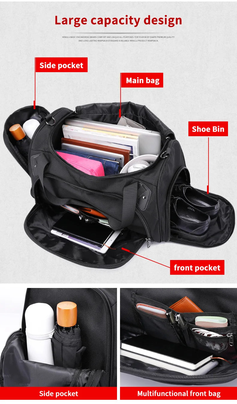 Mingao 202-2 Waterproof Sports Travel Duffle Bag with Shoe Compartment - detail 4