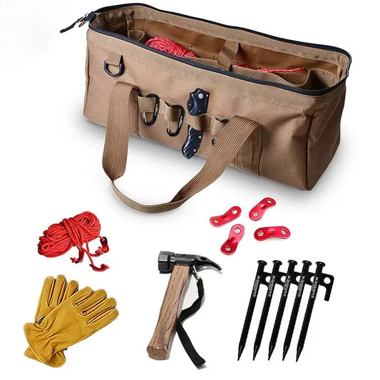 Tactical Camping Tool & Tent Stake Storage Bag (Hong)