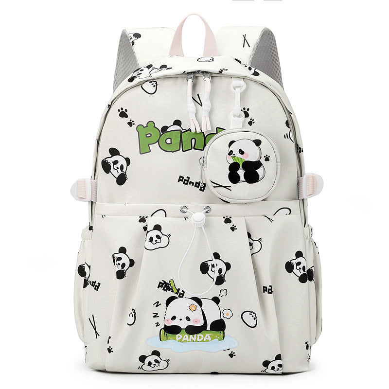 Cute Panda Cartoon Kids Backpack - White - Primrose SJ8268SCH Senjia