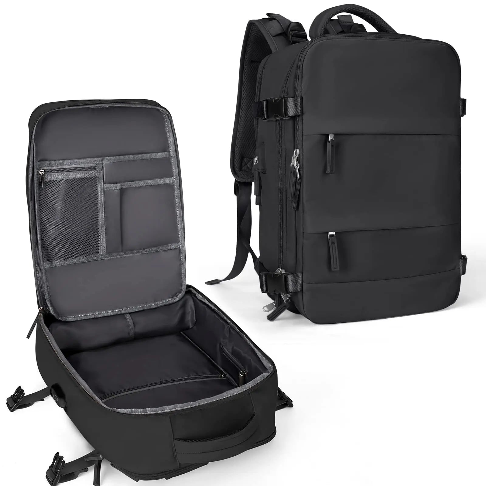 Praxidike travel backpack in black