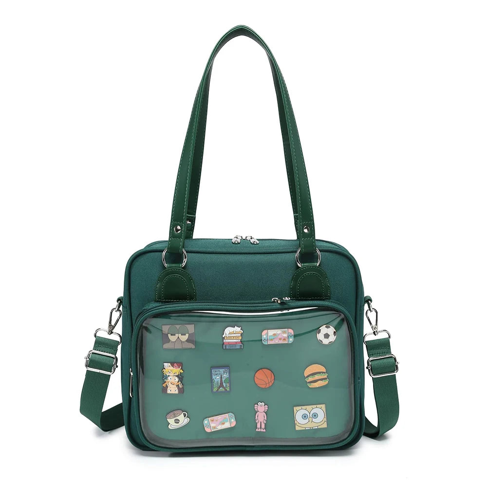 Backper Virgo Ita Badge Display Shoulder Bag — Green