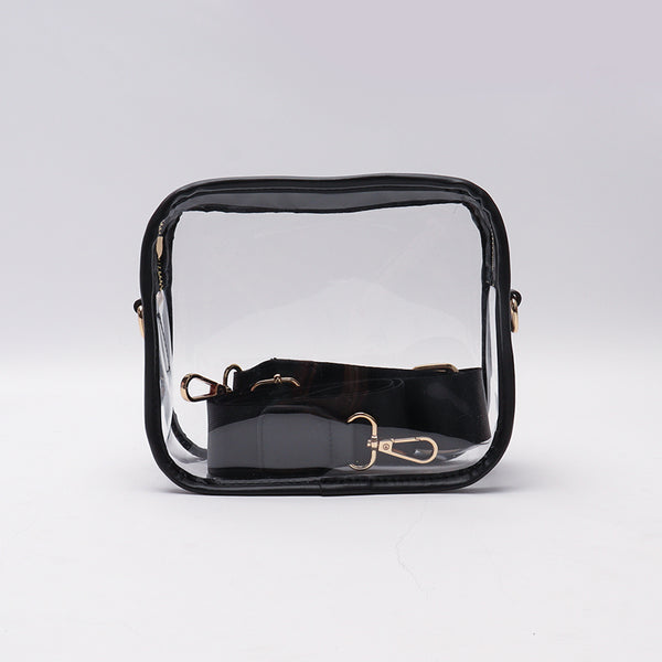 Backper Lyra Clear PVC Stadium Crossbody Sling — Black