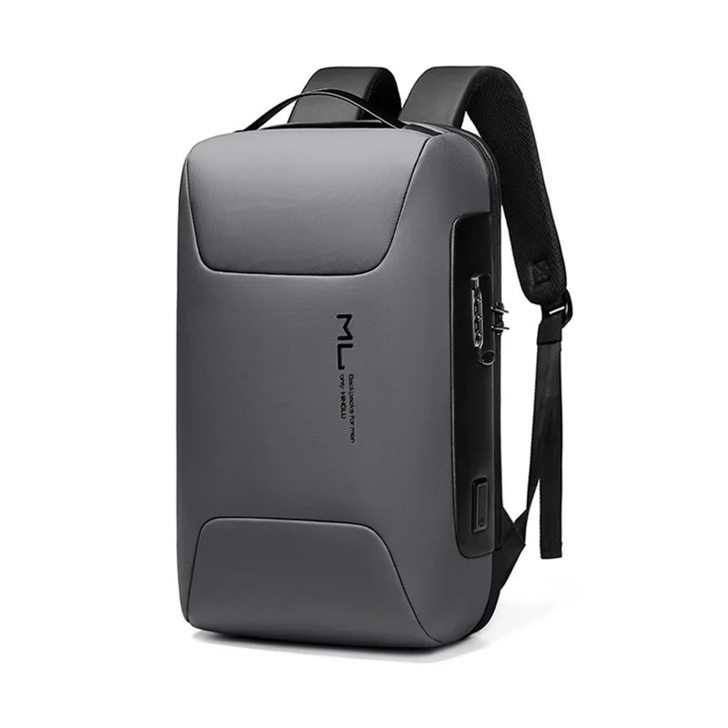 Mingao 22086 Anti-Theft USB College Laptop Backpack - Grey