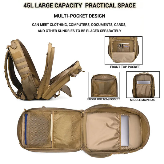 Hong BM-24M788 45L Waterproof MOLLE Tactical Backpack