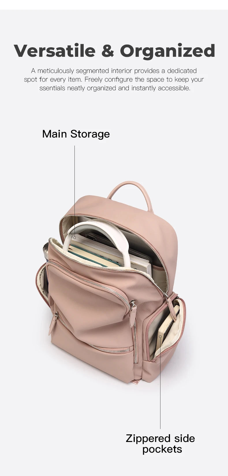 Bange LY507 Celeste Women's Laptop Backpack - Interior Organization
