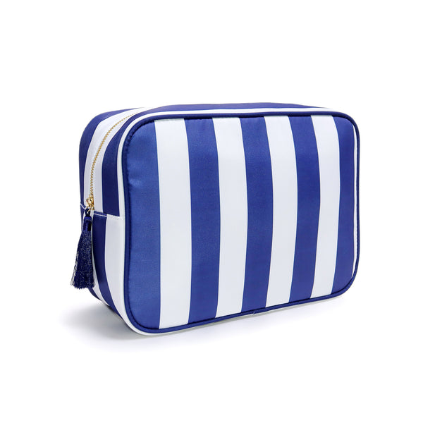 Backper Alcyone XL Striped Mahjong & Cosmetic Pouch — Navy