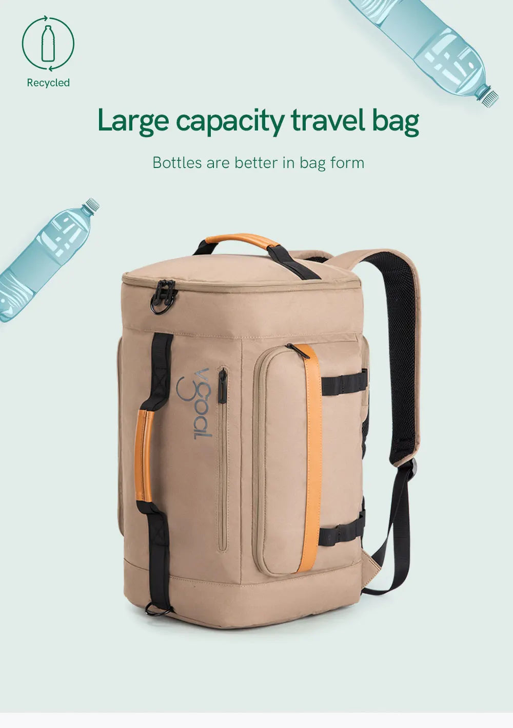 Kingsons Barrel-Shape Eco Outdoor Travel Backpack
