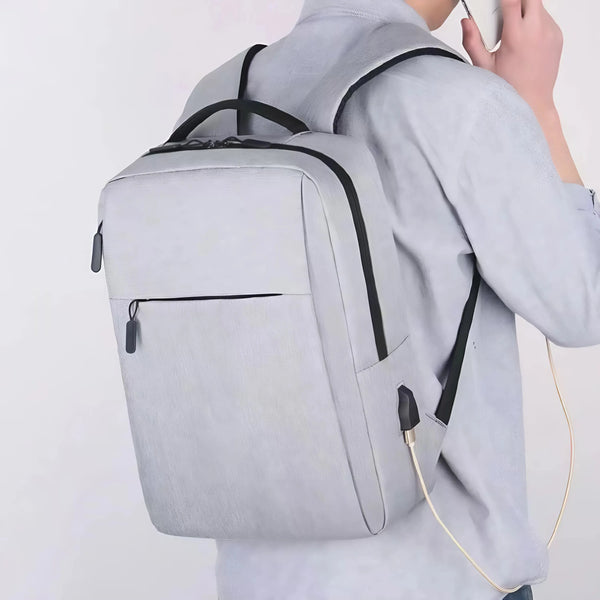 USB laptop backpack with insulated lunch bag set
