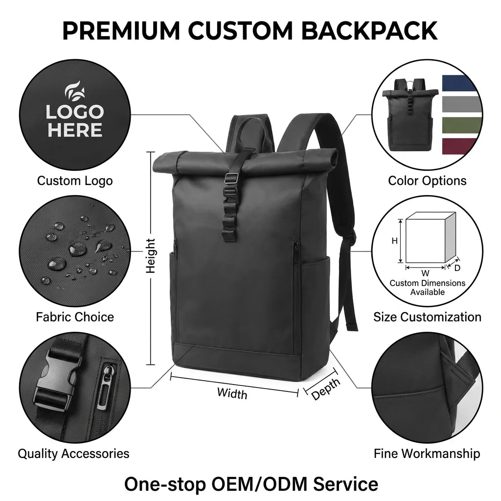 Backper Atlas Expandable Laptop Backpack — angle view