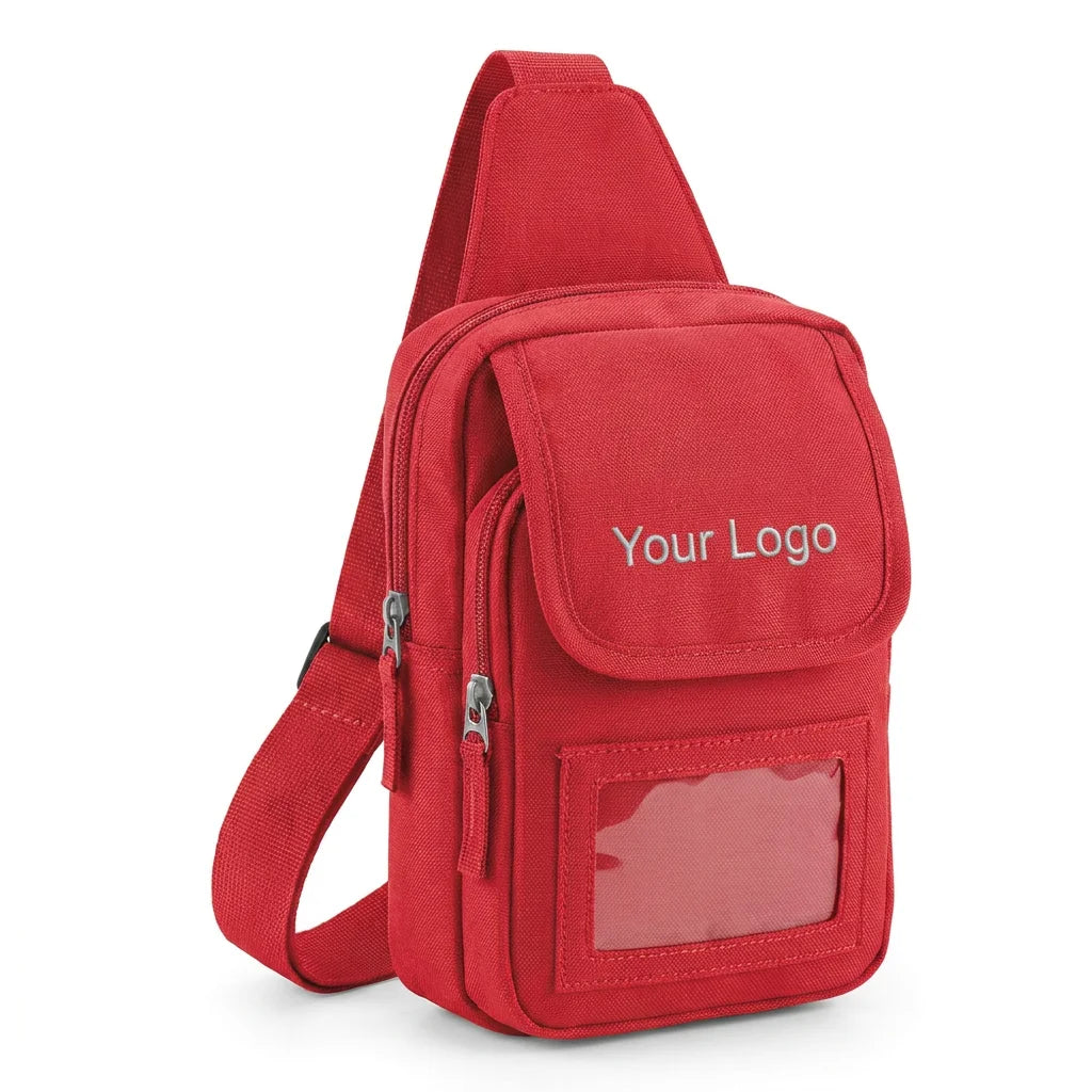 Backper Cepheus Waterproof PSA Slab Window Crossbody Bag — Watermelon Red