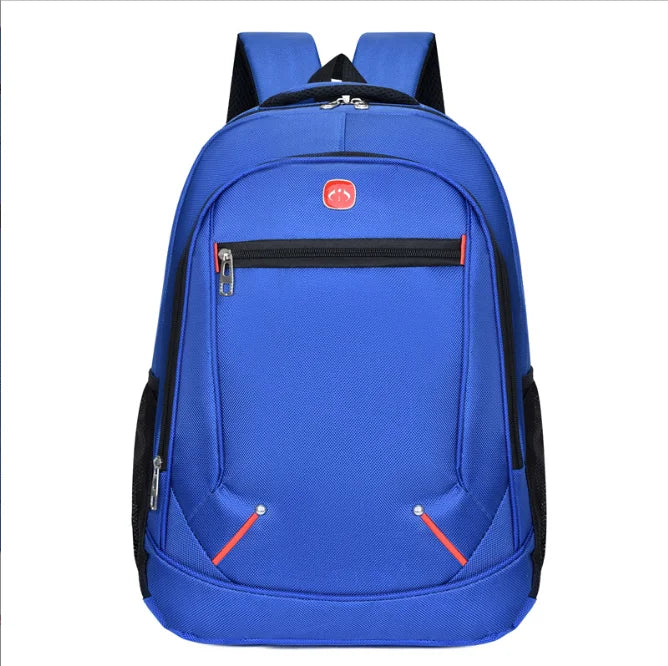 Erinome school laptop backpack in blue, front view