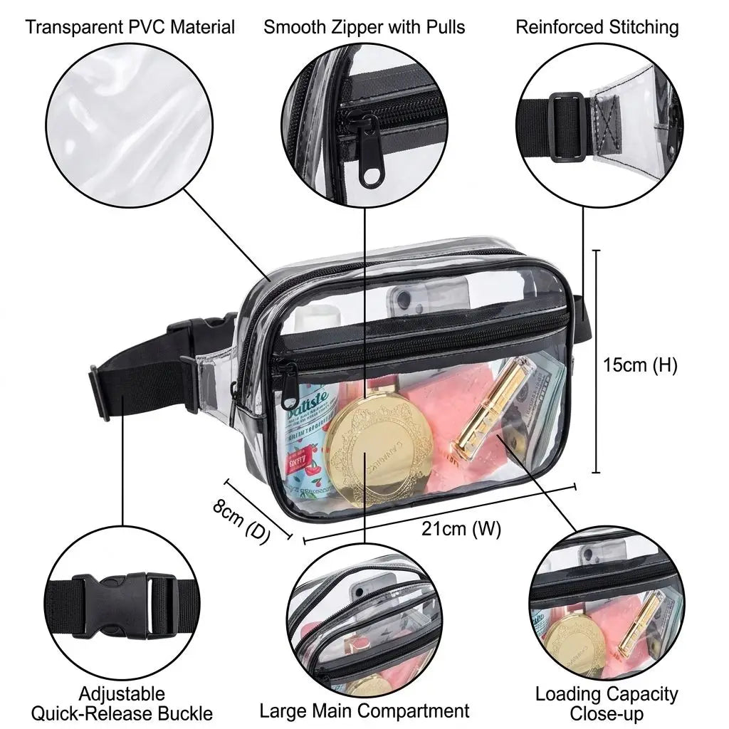 Backper Fornax Fruit-Print Clear Waist Bag — front view