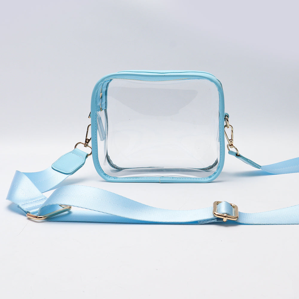 Backper Lyra Clear PVC Stadium Crossbody Sling — Ice Blue