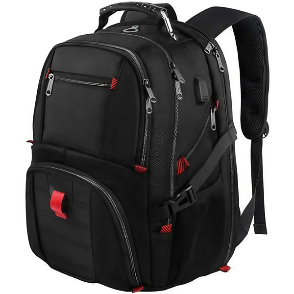 Oversized 18 inch travel laptop backpack front view