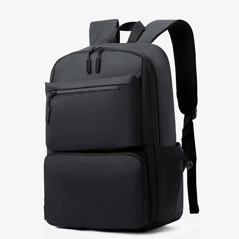 High-end PU business laptop backpack front view