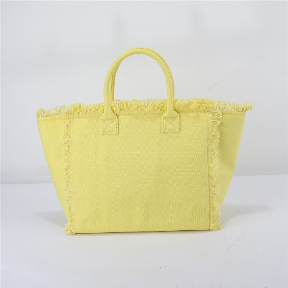 Backper Orion Fringe Canvas Beach Weekender — Yellow