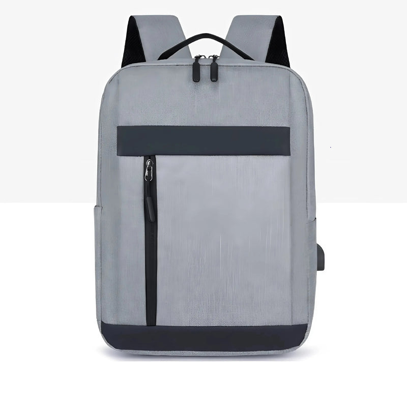 Leather-film Oxford laptop backpack front view