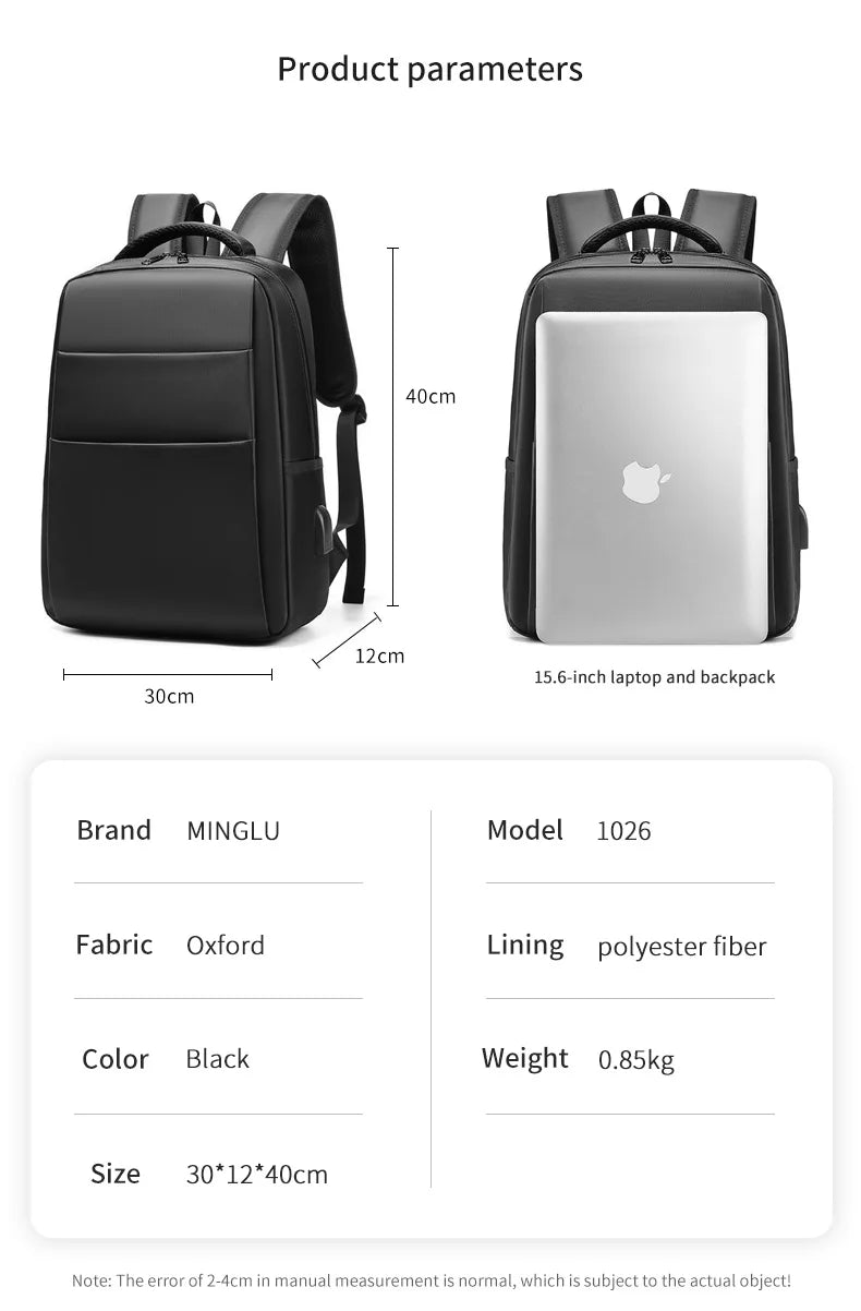 Mingao 1026 USB Waterproof Business Travel Laptop Backpack - detail 1