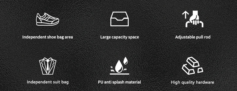 Mingao 233027-0 Wheeled PU Leather Garment Travel Duffle Bag - detail 2