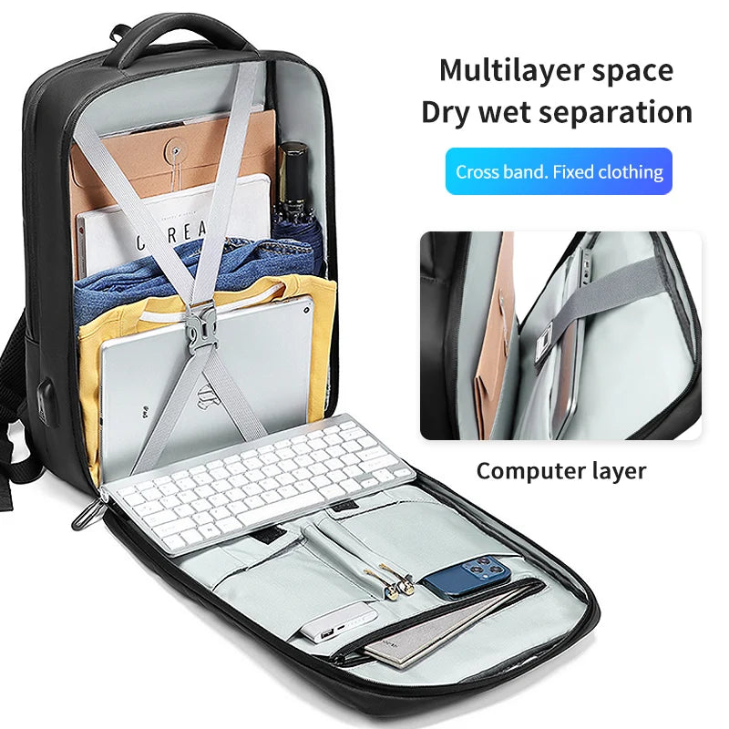 Mingao 1822 Anti-Theft USB Outdoor School Laptop Backpack