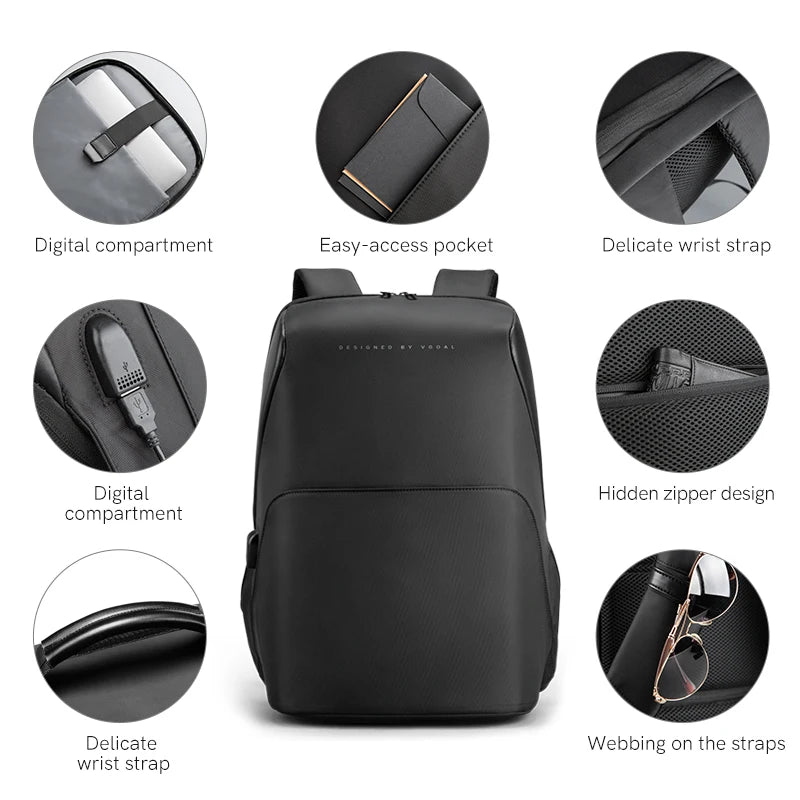 Kingsons USB charging business backpack — front view