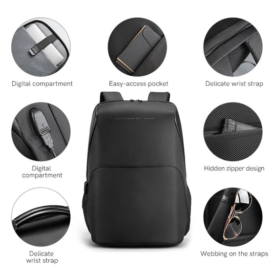Kingsons USB charging business backpack — front view