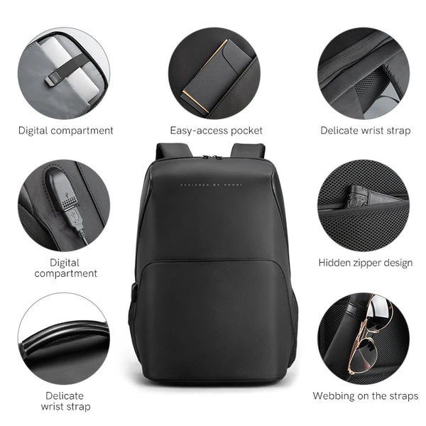 Kingsons USB charging business backpack — front view