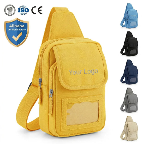 Backper Cepheus Waterproof PSA Slab Window Crossbody Bag — front view with card display window