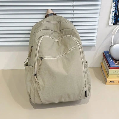 Ruby lightweight Oxford college backpack in cream