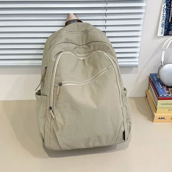 Ruby lightweight Oxford college backpack in cream