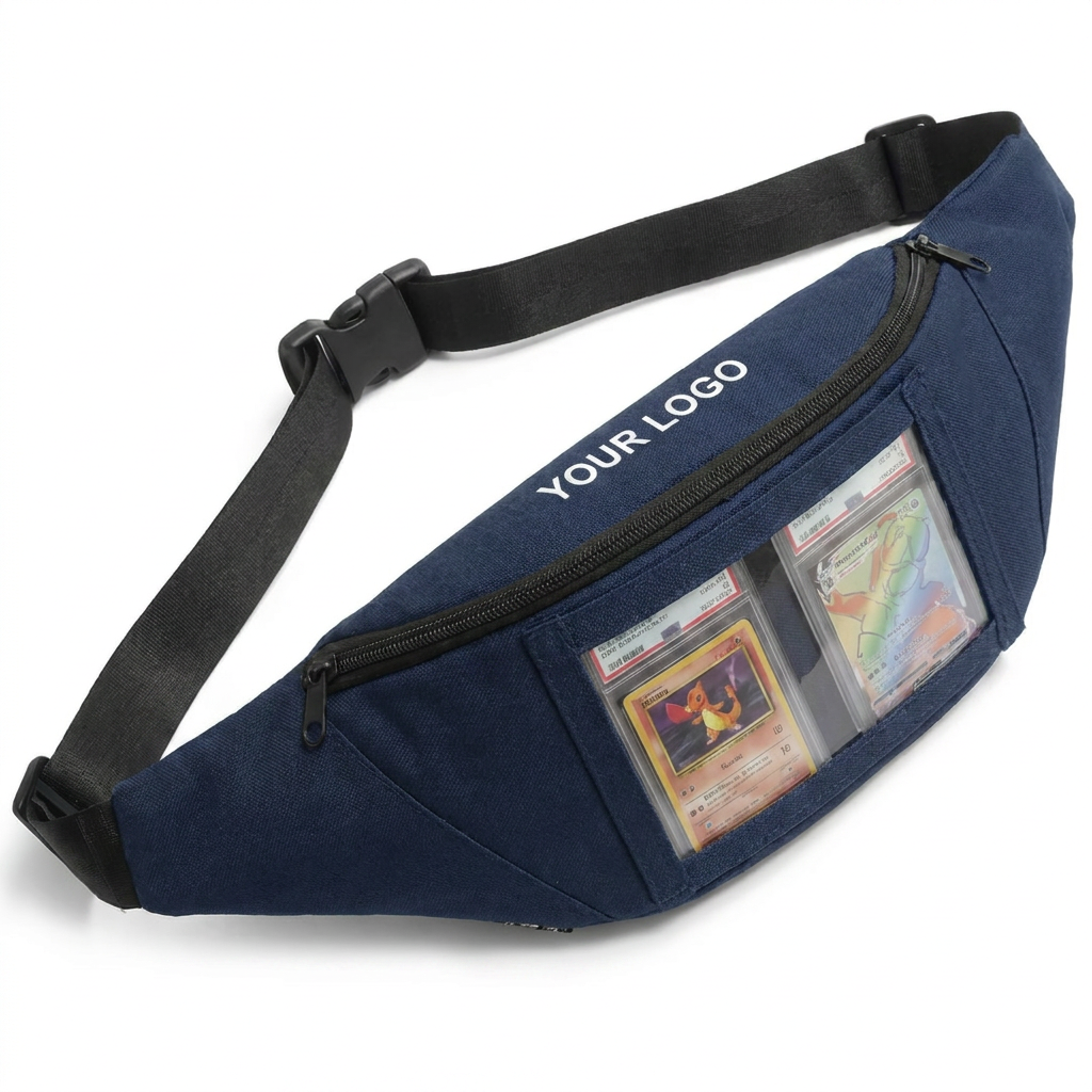 Backper Auriga Clear-Window Graded Card Display Bag — Deep Blue
