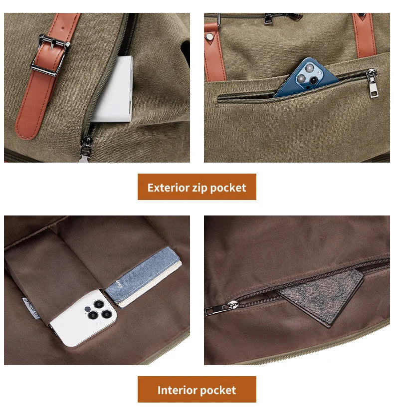 Mingao 402 Vintage Canvas Travel Duffle Bag - detail 2