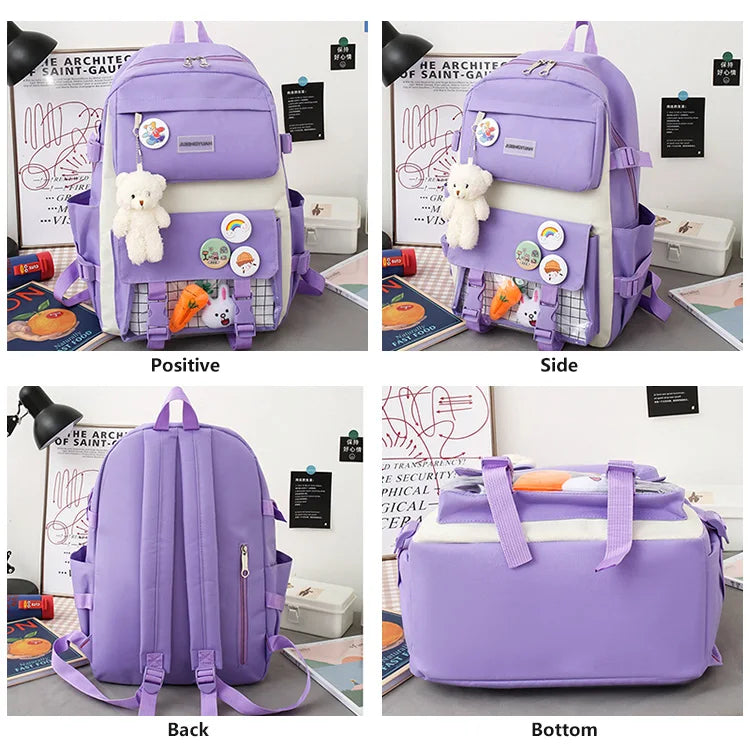 Keman KMJXY9017 Cartoon Girls Waterproof School Backpack