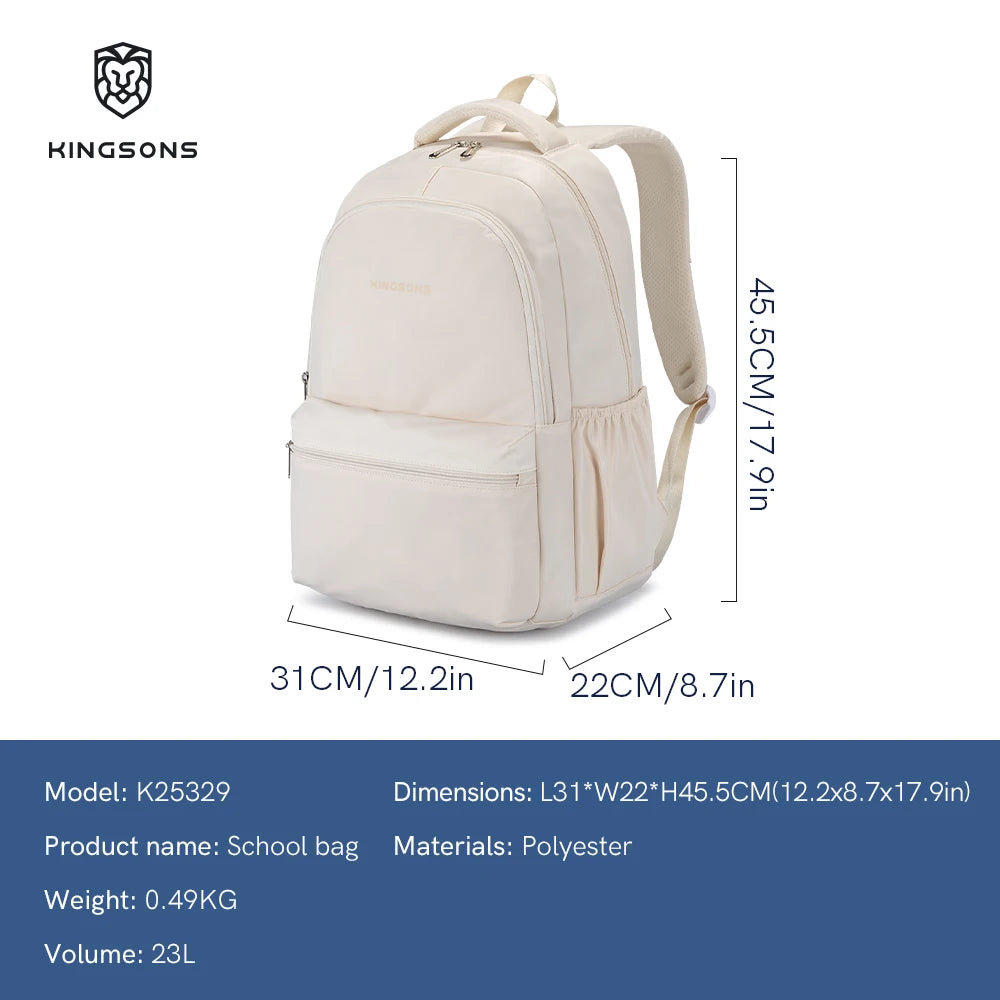 Kingsons kids' school backpack — back panel