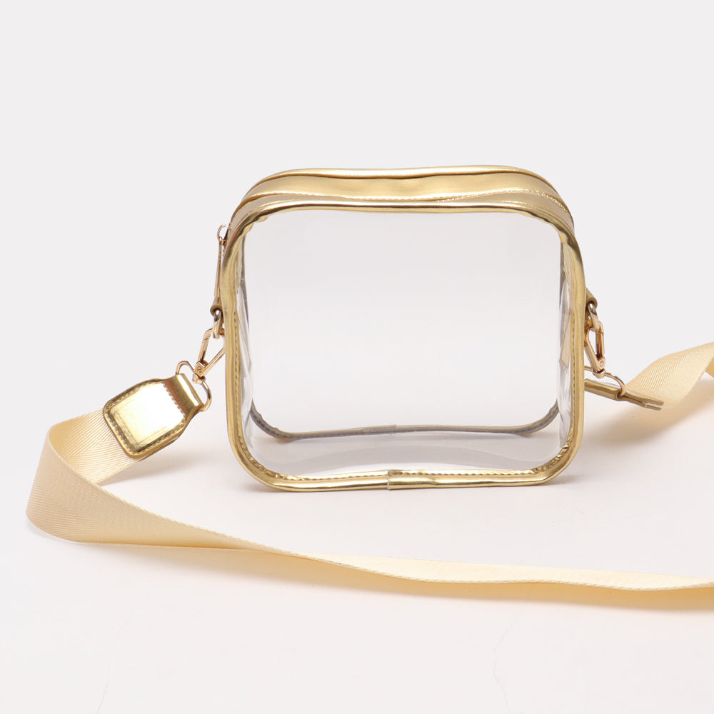 Backper Lyra Clear PVC Stadium Crossbody Sling — Gold