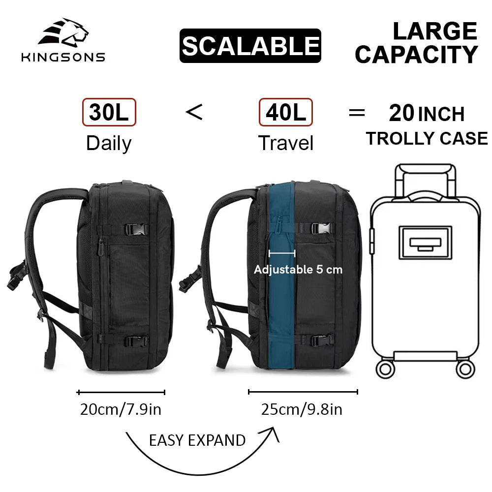 Kingsons waterproof travel backpack — side detail