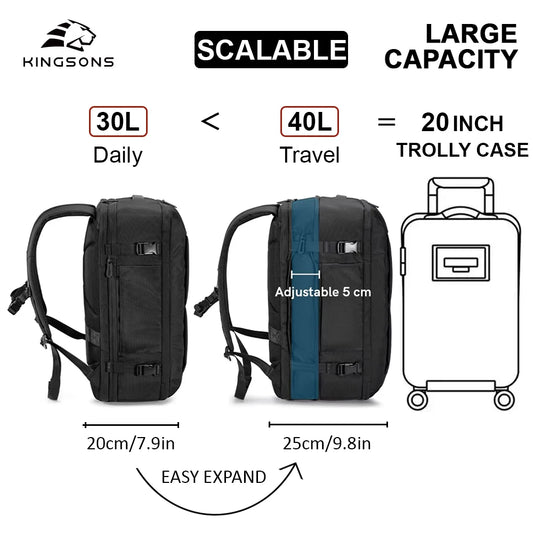 Kingsons waterproof travel backpack — side detail