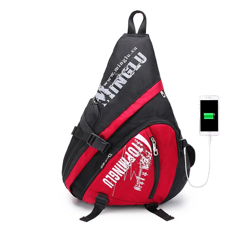 Mingao 177 Waterproof Triangle Crossbody Sling Bag - Red