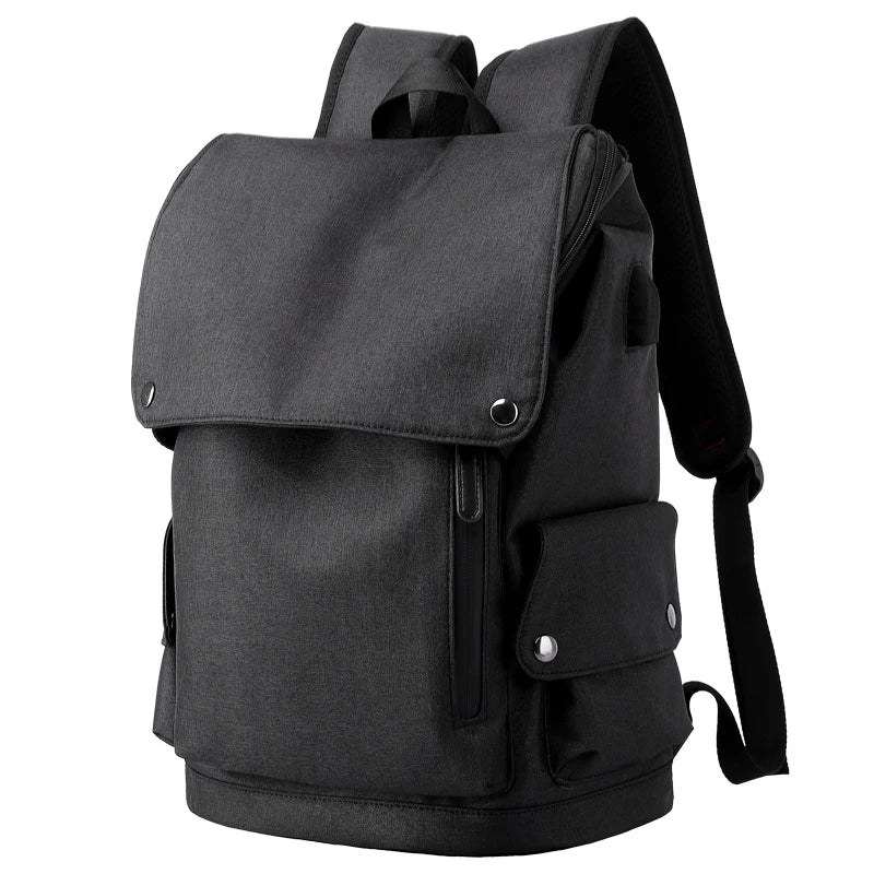 Mingao 055 USB Anti-Theft Student Laptop Backpack - Black