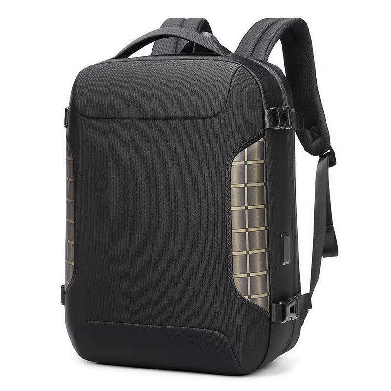 Mingao 615 Anti-Theft USB College Laptop Backpack - Black