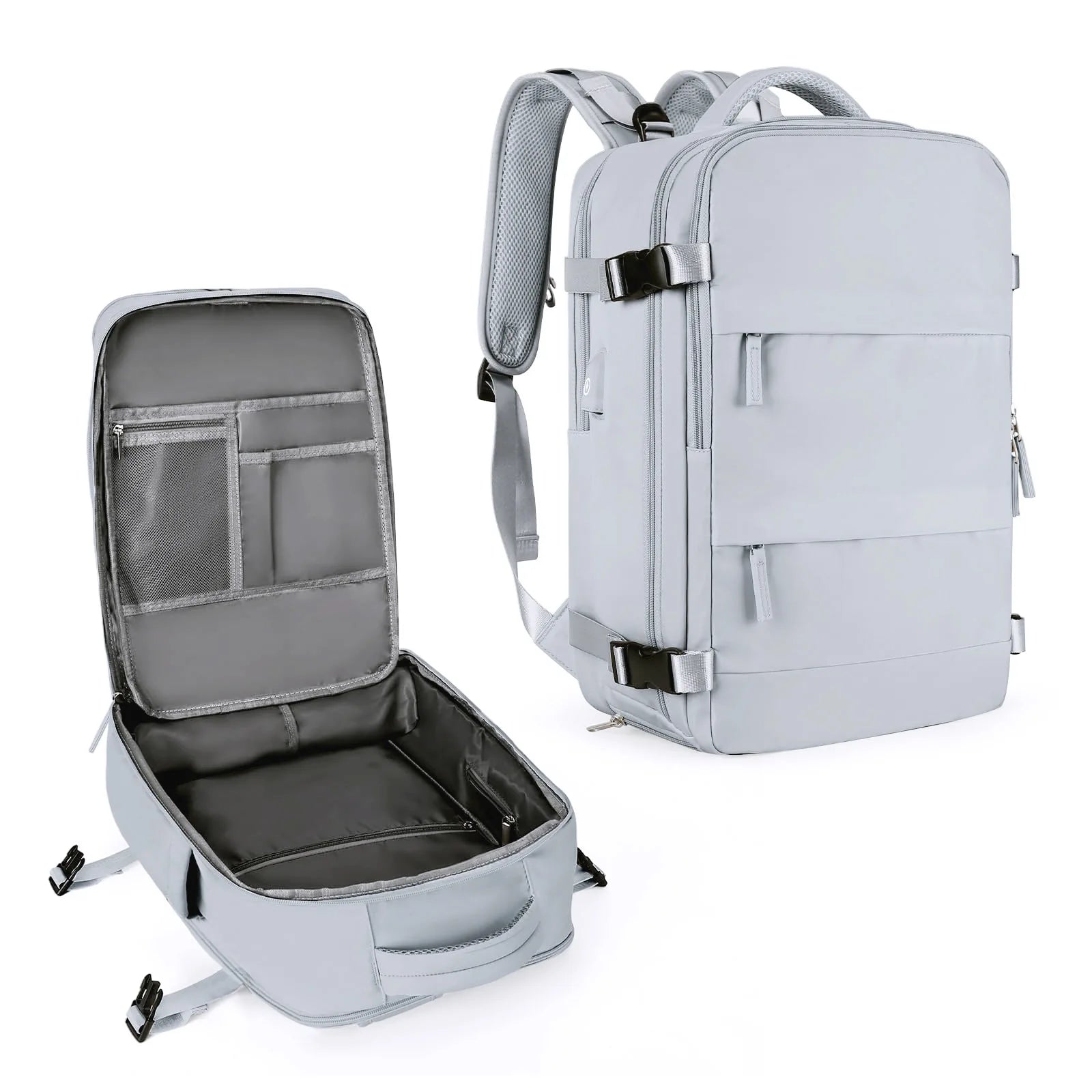 Praxidike travel backpack in light gray
