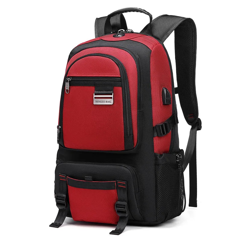 Mingao 9109XL USB Outdoor Travel Laptop Backpack - Red