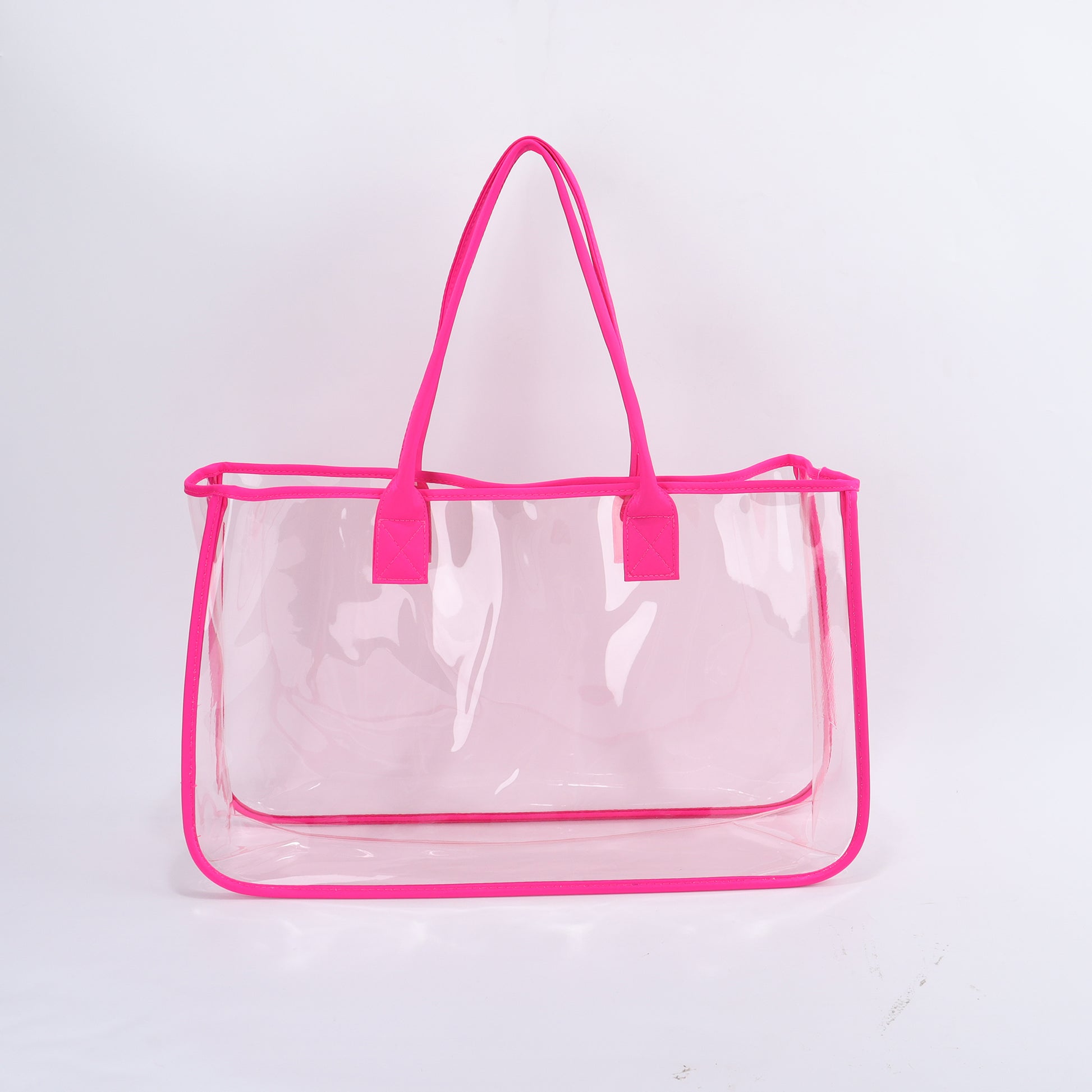 Backper Cetus Clear PVC Beach & Shopping Tote — Hot Pink