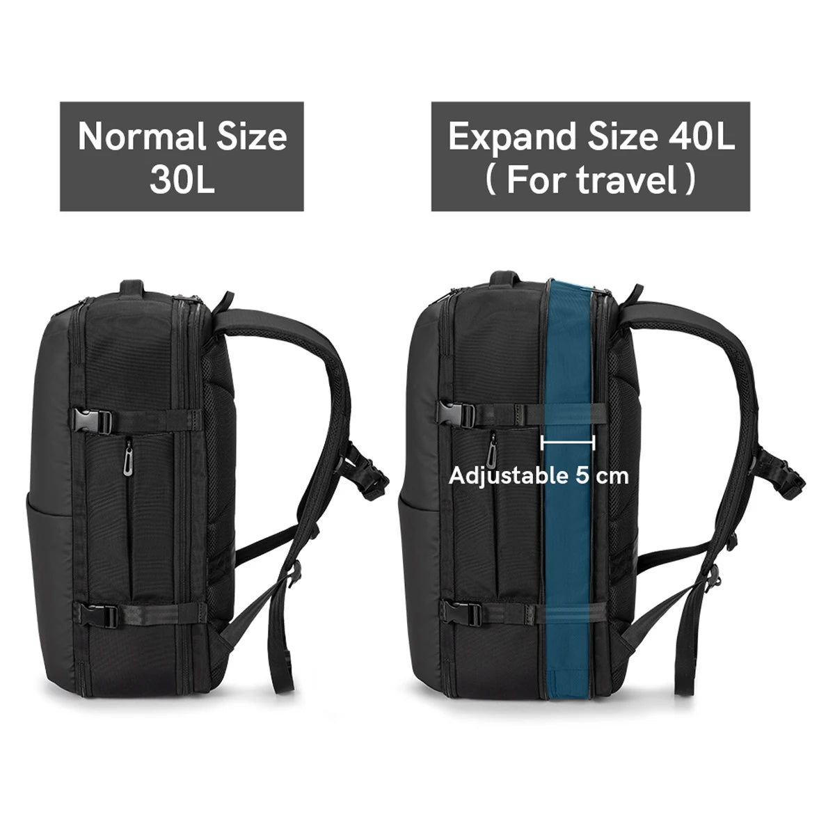 Kingsons waterproof travel backpack — back panel