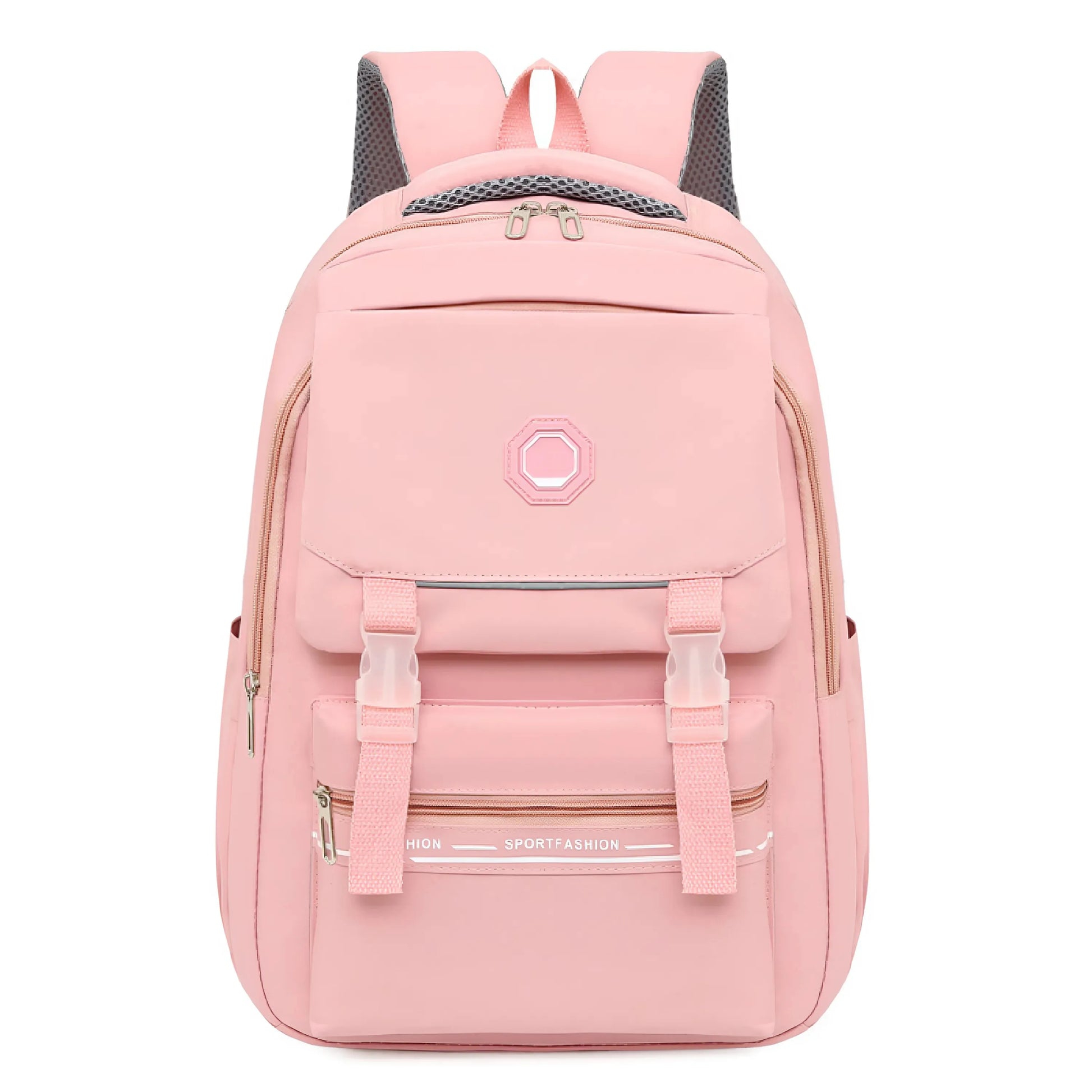 Student school backpack back panel and straps