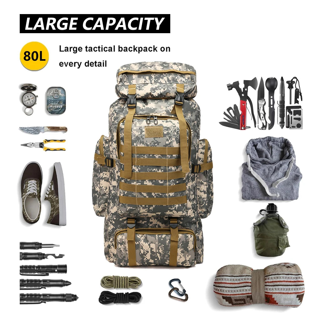 Hong BM-24M449 80L Waterproof Camouflage Tactical Backpack - detail 1