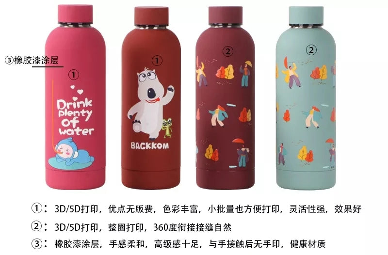 500ml Reusable Stainless Steel Vacuum Bottle – Laser Logo – 3